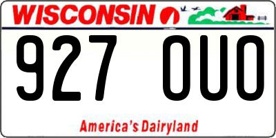 WI license plate 927OUO