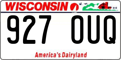 WI license plate 927OUQ