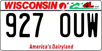 WI license plate 927OUW