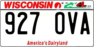 WI license plate 927OVA