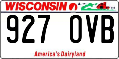 WI license plate 927OVB