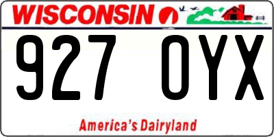 WI license plate 927OYX