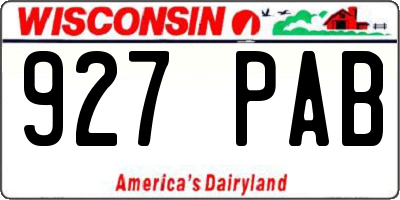 WI license plate 927PAB