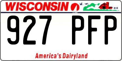 WI license plate 927PFP