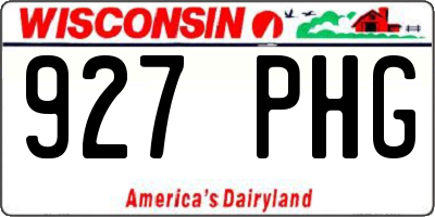 WI license plate 927PHG