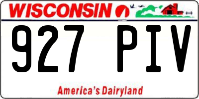 WI license plate 927PIV