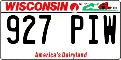 WI license plate 927PIW