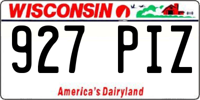 WI license plate 927PIZ
