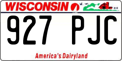 WI license plate 927PJC
