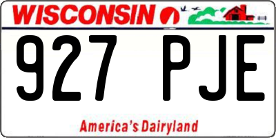 WI license plate 927PJE