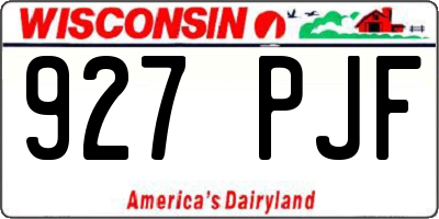 WI license plate 927PJF