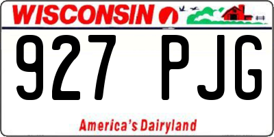 WI license plate 927PJG