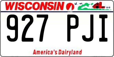 WI license plate 927PJI