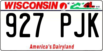 WI license plate 927PJK