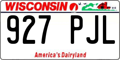 WI license plate 927PJL