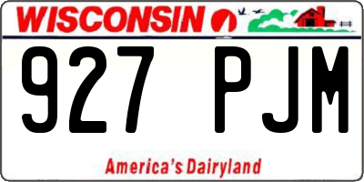 WI license plate 927PJM