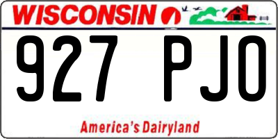 WI license plate 927PJO