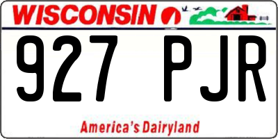 WI license plate 927PJR