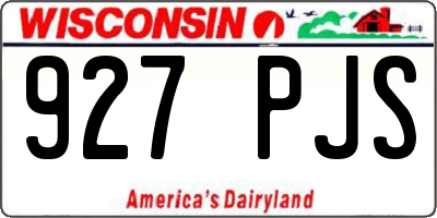 WI license plate 927PJS