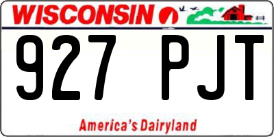 WI license plate 927PJT