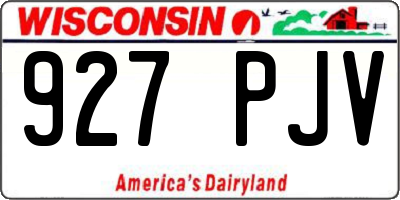 WI license plate 927PJV