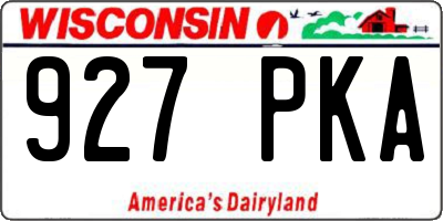 WI license plate 927PKA