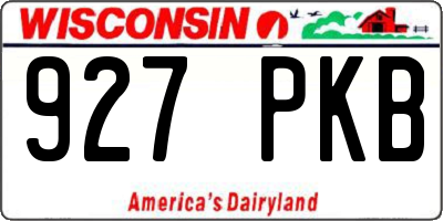 WI license plate 927PKB