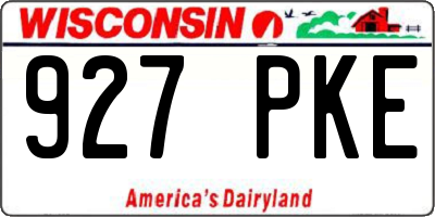 WI license plate 927PKE