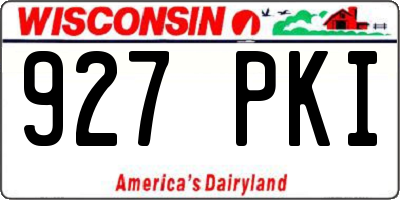 WI license plate 927PKI