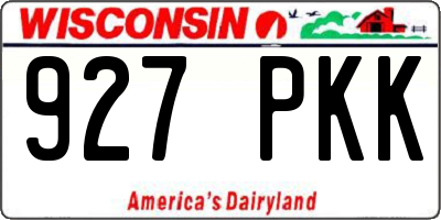 WI license plate 927PKK