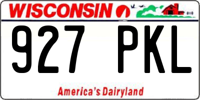 WI license plate 927PKL