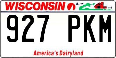 WI license plate 927PKM