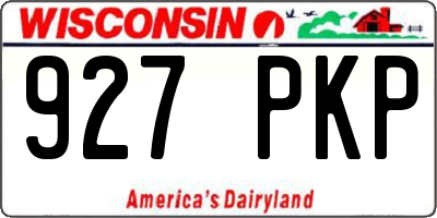 WI license plate 927PKP