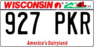 WI license plate 927PKR