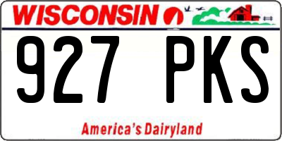 WI license plate 927PKS