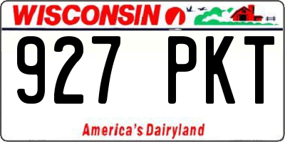 WI license plate 927PKT