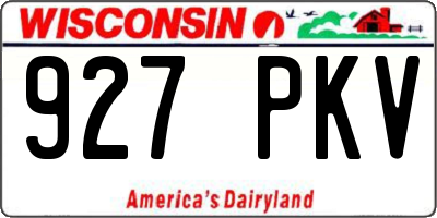 WI license plate 927PKV