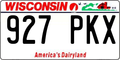 WI license plate 927PKX