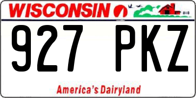 WI license plate 927PKZ