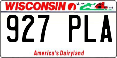 WI license plate 927PLA