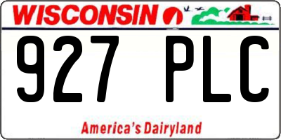 WI license plate 927PLC