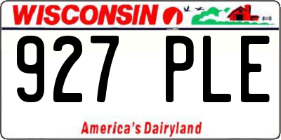 WI license plate 927PLE