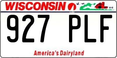 WI license plate 927PLF