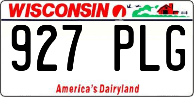 WI license plate 927PLG