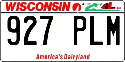 WI license plate 927PLM