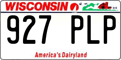 WI license plate 927PLP