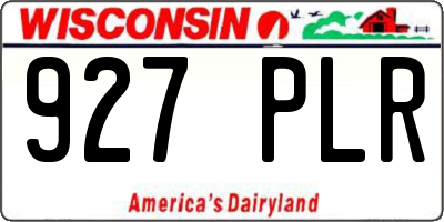 WI license plate 927PLR