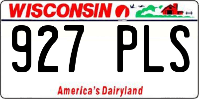 WI license plate 927PLS
