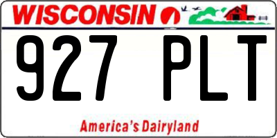WI license plate 927PLT