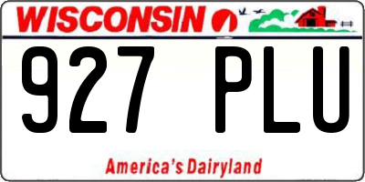 WI license plate 927PLU